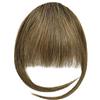Luxiremi Clip in fringe pony, capelli umani, 100% Remy Normal Bangs, extension con tempie, marrone chiaro, clip pony, per donne e donne