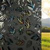 Qualsen Pellicola Oscurante Vetri Finestre 3D Nera Motivi a Foglie 30x200cm, Pellicola Privacy Finestre Effetto Arcobaleno Decorativi Opaca Non Adesiva Anti-UV Pellicole per Vetri Finestra per Casa
