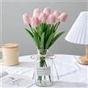 Probuk 10pcs Tulipani Artificiali Rosa in Mazzo - Tenerezza e Romanticismo Delicato, Decorazione per Festa della Mamma, Soggiorno, Matrimonio & Camera Ragazza