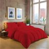 MistyMorning Set copripiumino in tinta unita, biancheria da letto e lino di qualità morbida e premium, cotone egiziano con 200 fili. (Rosso, matrimoniale)
