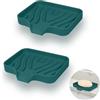 YoHyien 2 Pezzi Porta Saponetta in Silicone, Portasapone da Lavandino, Portasaponetta con Scolo, Porta Saponette Solida, Piattino Porta Sapone per Bagno, Cucina e Doccia (Rosa)