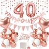UDRKFOPK Palloncini 40 Anni Compleanno Oro Rosa,Numero 40 per Compleanno,Decorazioni 40 Anni Ragazza,Palloncini Compleanno 40 Anni Ragazza per Uomo Donna Decorazioni Festa