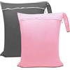 KASESSS 2 Pezzi Sacco Biancheria Sporca Viaggio, 48x38cm Sacca Impermeabile Riutilizzabile Dry Wet Bag Con Cerniera E Manico, Tessuto Oxford Borsa Impermeabile Per Nuoto Viaggio Gym Porta Pannolini