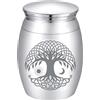CREATCABIN Albero della Vita Mini Urne per Ceneri Umane Piccola Cremazione Keepsake Urn Lega Condivisione Funerale Urna Miniatura Burial Jar Memorial Ashes Holder Decorative Urne per Animali 4x3cm