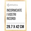 Estancia Cornice Dorata in Legno 29,7x42 cm (A3) con Vetro Plexi Infrangibile | Oro Moderna Portafoto Din A3