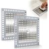 EFUTURETIME 2 × Raccogli Capelli Doccia Quadrato, 12,4 x 12,4 cm, Filtro Scarico Doccia Acciaio Inox con Bordo in Silicone, per Piletta del Pavimento di Bagno, Vasca, Sifone, Evitare l'intasamento