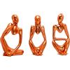 SIMDIM Pensatore Statua Figurine, Ornamenti Statua, Moderni Soprammobili Scultura Statua Ornamenti, Accessori Casa Arredamento, Resinoso Pensiero Statuette Design Casa, Decorazioni Casa Moderna (arancio)