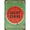 Bioprocess Targa in metallo 20 x 30 cm Lucky Strike Pipe and Cigarette Roll Cut Tobacco, riproduzione con aspetto vintage, in latta