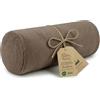 Totsy Baby Cuscino cilindrico per cervicale lombare e ginocchia per letto o divano 40x15 cm - cuscini cilindrici per corpo e yoga in schiuma con fodere in Oeko-Tex marrone Velluto a coste