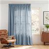 PONY DANCE Tenda Effetto Lino Camera da Letto Semitrasparenti Tenda Soggiorno con Fettuccia per Interni Curtain Cameretta Bambini 1 Pezzo L 300 x A 245 CM, Blu Tortora