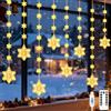 Gcstnn Catena luminosa con fiocchi di neve per finestra, decorazione natalizia, 2 m, 8 + 40 fiocchi di neve, con funzionamento USB, telecomando, timer, impermeabile, illuminazione natalizia per finestre