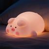 Fanimyholy Maialino Rosa Luce Notturna Bambini, Silicone Luce Notturna Neonato, Lampada Neonato Notturna, Maialino Luce Notturna Bambini a 7 Colori, Ricaricabile Tramite USB, Superficie Morbida