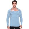 Landofgenie Maglietta Sportiva Uomo a Manica Lunga Post-Intervento Spalla con Doppia Cerniera, T-Shirt Activewear Funzionale