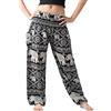 B BANGKOK PANTS Pantaloni Harem da Donna, Stile Bohémien, Stile Hippie, Pantaloni da Yoga con Tasca, per Donne Harem, Elefante Nero, Taglia Unica
