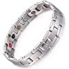 はち Bracciale magnetico da donna e uomo, in puro titanio, braccialetto magnetico per artrite, 5 elementi forti per la salute (argento)
