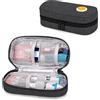 CURMIO Borsa da trasporto in Epipen isolata, borsa portatile per medicinali per 2 EpiPen, Auvi-Q, siringhe, fiale, spray nasale, casa e viaggio, Nero