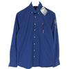 STATE OF ART Camicia Casual Da Corsa Uomo Blu Stretch Zip Tasche Logo S