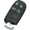 BROVACS Custodia di ricambio per chiave + chiave vuota non tagliata da inserire per emergenza compatibile con DODGE CHRYSLER JEEP, 5 pulsanti, chiave elettronica per apertura senza chiave, custodia