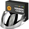 Everalo Visiera Compatibile con LS2 OF562 Airflow 1 - OF558 Sphere - Sphere Lux - Sphere Lux II - Visiere Casco Jet (Argento Cromo)