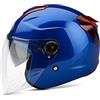 Galatée Casco Per Adulti Con Doppia Visiera. Calotta Rigida In Abs, Strato Tampone In Eps Ispessito, Fibbia a Sgancio Rapido a 7 Sezioni, Fori Di Ventilazione Anteriori e Posteriori(Blu)