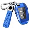 Z.MYUKI 【5 colori】Z.MYUKI Avenger Cover Chiave con Portachiavi per Jeep Avenger 2022-2023 2024 Accessori Custodia Chiave (Blu)