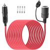 LANMINGLEL 14AWG Cavo di prolunga per presa accendisigari, 12V 24V Cavo di prolunga accendisigari maschio a femmina con luce led e fusibile 20A per pompa pneumatici, compressore d'aria (3M)
