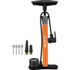 Jsdoin Pompa da pavimento per bici Jsdoin - Alta pressione 170 psi, Valvole Presta & Schrader, Multifunzione per bici, moto, palloni e altro ancora (Arancione)