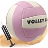 Behogan Dimensione 5 palline da beach volley in morbida pelle, per giochi all'aperto, impermeabile, per beach volley ufficiale con pompa a palla, per ragazze, ragazzi, adulti, viola