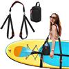 GOBUROS Cinghia per il trasporto di paddle board, cinghia regolabile per il trasporto di kayak SUP con borsa portaoggetti staccabile e ferramenta in metallo per paddle board