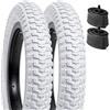 YunSCM 2Pcs Bianco 12.5 Pollici Pneumatici 12 ½x2 ¼ ETRTO 57-203 più 2 Confezioni di Camera d'Aria da 12.5 Pollici Valvola AV32mm, Compatibili Pneumatici 12 ½ x 2 ¼ Camere d'Aria da per Biciclette