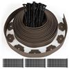 EUBSWA Bordura per Aiuole, Bordo per Giardino 10m x5cm, Bordi Flessibili per Prato, Bordatura da Giardino, Bordura per Orto, Bordo Giardino Plastica con 50 Picchetti di Ancoraggio - Marrone