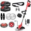 YUIOIBUC Decespugliatore a batteria a 2 batterie, tagliaerba a batteria e spazzola per erbacce, 4 in 1, testa girevole a 90°, per giardino (rot)
