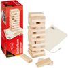 Idena 40087 - Gioco della torre Wobble in legno, gioco di abilità con 54 blocchi da costruzione e borsa per riporli, circa 8 x 8 x 26 cm torre impilabile grande
