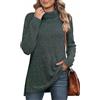 MSIYOW Maglione Donna Invernale Maglioni Manica Lunga Dolcevita Donna Maglia Collo Alto Casual Eleganti Autunno (S, Porpora)