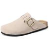 QUEEN HELENA Sabot Scamosciati Sandali Chiusi Donna X30-210 (Grigio, Sistema Taglie Calzature EU, Adulto, Donna, Numero, Media, 37)