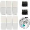 FLURWI Filtri per fonte per gatti, 6 filtri principali + 2 filtri pompa acqua, filtri compatibili con fontana per gatti senza cavo FLURWI, filtrazione dei peli e purificazione dell'acqua