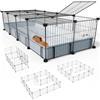 BUCATSTATE Gabbie per porcellini d'India per 2 e 20 pannelli, box per porcellini d'India, con tappetino impermeabile, 140 x 60 x 30 cm (lunghezza x larghezza x altezza), gabbia per conigli in metallo