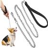 Fofuo Guinzaglio Per Cani In Metallo, 4 Piedi/1,2 M, Resistente, Anti-Morso, Con Impugnatura Imbottita In Nylon, Anti-Groviglio, Anti-Morso, Per Cani Di Piccola, Media E Grande Taglia Della Camminata, 2 mm