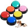 LIAILA 6 Pezzi Pulsanti per Cani, Buzzer Button con 30 Secondi di Registrazione e Riproduzione, Buzzer con Funzione di Registrazione, Pulsanti per Addestramento e Comunicazione di Animali Domestici