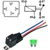 NIGHTKIST Relè per auto 12V a 4 pin con base presa/cavi/fusibile 30A Amp SPST Prese precablate Accessori auto impermeabili
