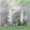 Outsunny Capannone da giardino a piedi con serra in film Outsunny con 6 ripiani in plastica PVC