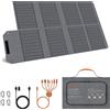 MHPOWOS Pannello solare pieghevole MHPOWOS da 80 W, alimentatore portatile con 4 porte (DC/USB-C/2xUSB-A) e connettore 7 in 1 per backup di emergenza