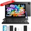DOOGEE Tab E3 Max 2 IN 1 Tablet PC Android 16 Gemini AI Display 14'' 2.2K 48GB(8+40) RAM 256GB ROM Batteria 13500mAh Smart Pads