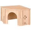 Ferplast Casetta Angolare per Conigli, Porcellini d'India e Criceti SIN CORNER, Legno Certificato FSC®, Finestra Ventilazione, Montaggio Senza Attrezzi, 30,5 x 30,5 x h 20 cm, Taglia M