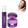 Dyceittdia 2pcs Dentifricio, 50ml v34 Dentifricio Viola e 30g v34 Polvere per Denti, Polvere Sbiancante per Denti, Denti Bianchi, Pulizia da Odori e Tartaro, Alito Fresco, toothpastes1
