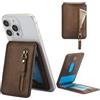 Ysnzaq per Magsafe Wallet Portafoglio PU in Pelle per iPhone 16/15/14/13/12 Pro/Max/Plus, Magnetico Portafoglio Porta Carte Supporto Adjustable Accessori per iPhone 16/15/14/13/12 Pro/Max.ZYC Brown