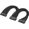 GELRHONR Cavo adattatore per scheda madre ATX a 24 pin per alimentazione doppia, 24 pin (20 + 4) per cavo di prolunga per scheda madre ATX PSU da femmina a maschio Y Splitter-1Ft