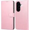 Leacckl Cover per Samsung Galaxy A57 5G, Custodia a portafoglio in Pelle PU Premium [Magnetica a Scatto] [Funzione Stand], Rosa