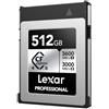 Lexar CFexpress 4.0 Type B da 512 GB - Lettura Fino a 3600 MB/s, Scrittura Fino a 3000 MB/s - Scheda di Memoria per Video RAW 8K, Compatibile con Fotocamere DSLR, Mirrorless e XQD