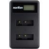 Norifon NP-BX1 Doppio Canale LCD USB Caricatore per Sony Cyber-shot DSC-RX100, DSC-RX100 II, DSC-RX100 III, DSC-HX90V, DSC-WX350, DSC-WX500, HDR-AS15 Fotocamera e Altro
